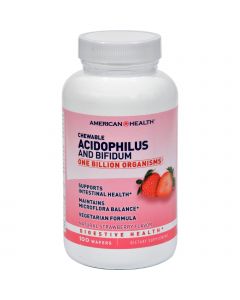American Health Acidophilus and Bifidum - Strawberry - 100 Chewable Wafers