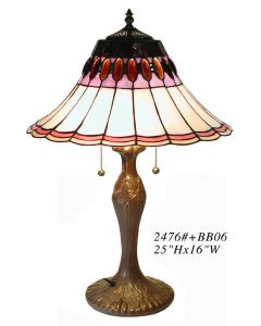 Warehouse of Tiffany Tiffany-style Jeweled White Table Lamp