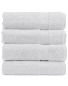 Bare Cotton Luxury Hotel & Spa Towel 100% Genuine Turkish Cotton Bath Towels - White - Bamboo  - Set of 4