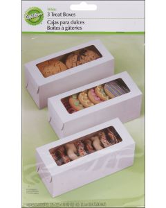 Wilton Treat Boxes-White 8"X3.25"X3.25" 3/Pkg