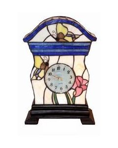 Warehouse of Tiffany Tiffany-style Clock Accent Lamp