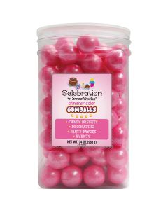 Celebrations By SweetWorks Gumballs 34oz-Shimmer (TM) Bright Pink - Celebrations By SweetWorks Gumballs 34oz-Shimmer (TM) Bright Pink