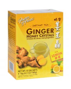 Prince of Peace Tea - Instant - Ginger Honey Crystals - with Lemon - 10 Sachets