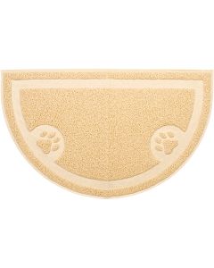 Nandog Pet Gear Nandog Cat Litter Mat Half Moon Shape 24"X14"-Tan