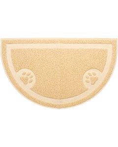 Nandog Pet Gear Nandog Cat Litter Mat Half Moon Shape 24"X14"-Tan