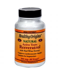 Healthy Origins Natural Resveratrol - 300 mg - 60 Vegetarian Capsules