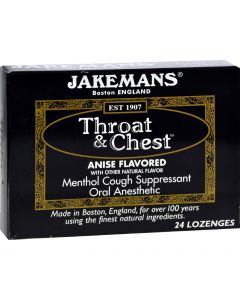 Jakemans Throat and Chest Lozenges - Anise - Case of 24 - 24 Pack