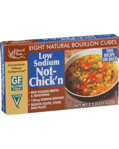 Edward and Sons Edwards and Sons Natural Bouillon Cubes - Not Chick n - Low Sodium - 2.5 oz - Case of 12