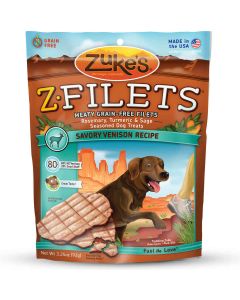 Zuke's Z-Filets Select Grain Free Dog Treat Grilled Venison 3.25 oz.