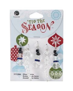 Cousin Tis The Season Charms-Clear Snowmen & Icicles 5/Pkg