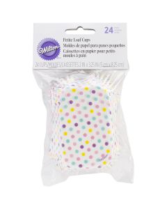 Wilton Petite Loaf Cups-Multidot 24/Pkg 4"X1.5"