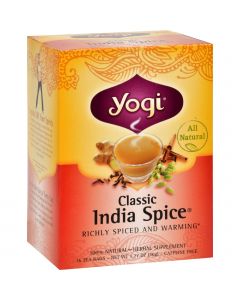 Yogi Herbal Tea Caffeine Free Classic India Spice - 16 Tea Bags - Case of 6