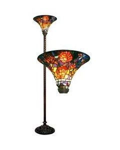 Tiffany-style Rose Torchiere