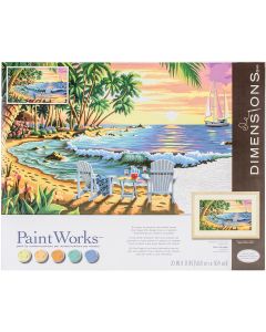 Dimensions Paint Works Paint By Number Kit 16"X20"-Sunset Beach
