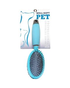 Nandog Pet Gear Nandog Brush With Gel Handle-Oval Double Sided Blue