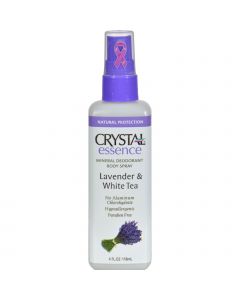 Crystal Essence Mineral Deodorant Body Spray Lavender And White Tea - 4 fl oz