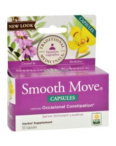 Traditional Medicinals Smooth Move SENNA - 50 Capsules