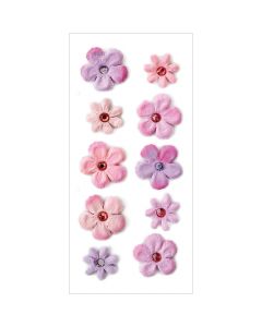 Multicraft Imports MultiCraft Handmade Tie-Dyed Flowers Stickers-Pink Berry