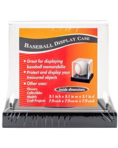 Darice NEW! Baseball Acrylic Display Case 3.65"x3.65"x3.5"-Black Base