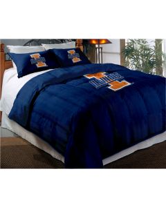 The Northwest Company Illinois Twin/Full Chenille Embroidered Comforter Set (64"x86") with 2 Shams (24"x30") (College) - Illinois Twin/Full Chenille Embroidered Comforter Set (64"x86") with 2 Shams (24"x30") (College)