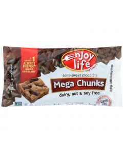 Enjoy Life Baking Chocolate - Mega Chunks - Semi-Sweet - 10 oz - case of 12