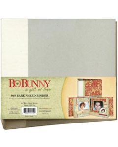 BoBunny 3-Ring Bare Naked Binder 9"X9"-W/6 Chipboard Pages
