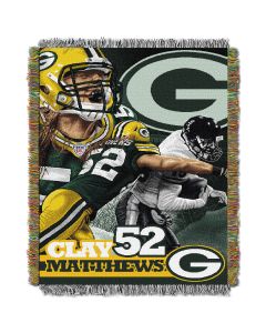 The Northwest Company Clay Matthews - Packer  "Players" 48x60 Tapestry Throw