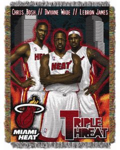 The Northwest Company Heat Triple Threat "Players" 48"x 60" Tapestry Throw (NBA) - Heat Triple Threat "Players" 48"x 60" Tapestry Throw (NBA)