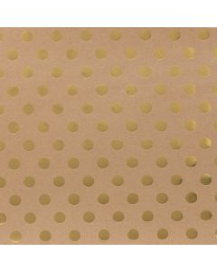 American Crafts DIY Shop 2 Specialty Cardstock 12"X12"-Gold Foil Dots On Kraft