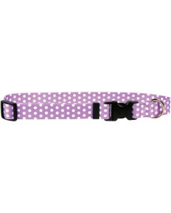 Yellow Dog Design Yellow Dog Collar Medium 14"-20"-New Purple Polka Dot