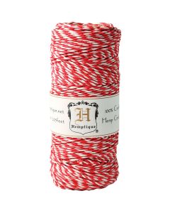 Hemptique Hemp Variegated Cord Spool 20lb 205'-Red & White