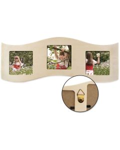 Multicraft Imports Hanging Photo Frame W/3 Windows-4.25"X11.5", 2.8"X2.8" Openings