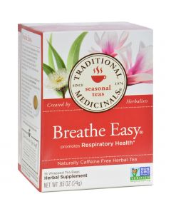 Traditional Medicinals Breathe Easy Herbal Tea - 16 Tea Bags - Case of 6