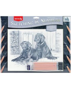Reeves Sketching By Number Kit 12"X16"-Black Labrador