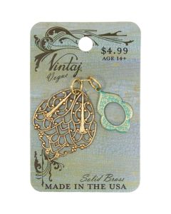 Vintaj Metal Accents-Filigree Drops 22mm To 31.7mm 2/Pkg