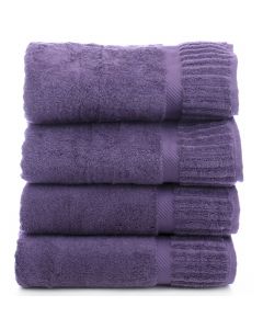 Bare Cotton Luxury Hotel & Spa Towel 100% Genuine Turkish Cotton Bath Towels - Plum - Piano  - Set of 4