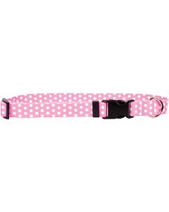 Yellow Dog Design Yellow Dog Collar Small 10"-14"-New Pink Polka Dot