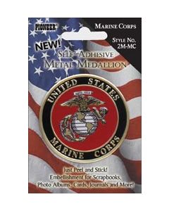 PIONEER Military Self-Adhesive Metal Medallion 2"-Marine Corps