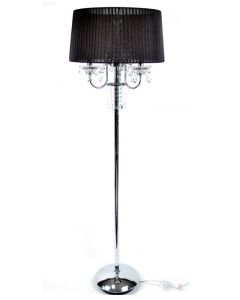 Warehouse of Tiffany Crystal Black Silk Floor Lamp
