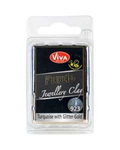 Viva Decor PARDO Jewelry Clay 56g-Turquoise W/Gold Glitter