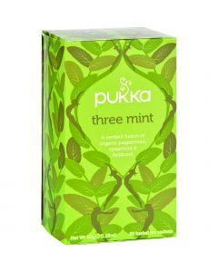 Pukka Herbal Teas Tea - Organic - Three Mint - 20 Bags - Case of 6