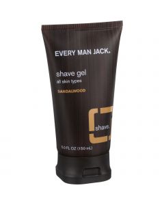 Every Man Jack Shave Gel - All Skin Types - Sandalwood - 5 oz