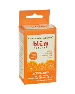 Blum Naturals Exfoliating Daily Cleansing Towelettes with Microbeads - 10 Towelettes