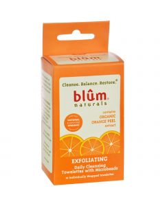 Blum Naturals Exfoliating Daily Cleansing Towelettes with Microbeads - 10 Towelettes