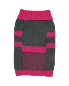 Bh Pet Gear Stripe Sweater Small 13"-15"-Grey/Pink