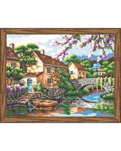 Dimensions Paint Works Paint By Number Kit 14"X11"-Village Canal