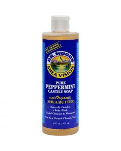 Dr. Woods Shea Vision Pure Castile Soap Peppermint with Organic Shea Butter - 16 fl oz