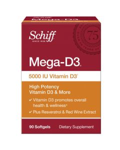Schiff Vitamins Mega D3 - 5000 IU - 90 Softgels