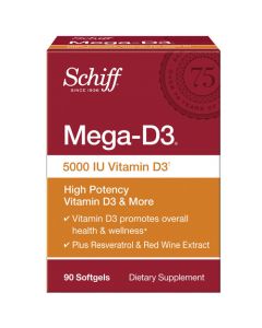 Schiff Vitamins Mega D3 - 5000 IU - 90 Softgels