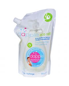 Dapple Dabble Baby Bottle and Dish Liquid - Refill Pack Fragrance Free - 34 fl oz